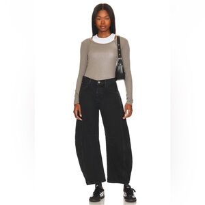 X We the Free Free People Good Luck Mid Rise Barrell Jean Soundwave - 27